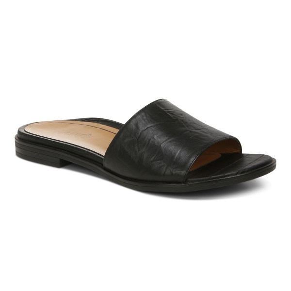 Vionic Sandals Ireland - Demi Slide Sandal Black - Womens Shoes Online | KGVZM-6159